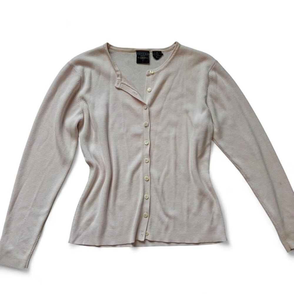 Vintage Tailor Light Pink Long Sleeve Button Up Cardigan - Size M